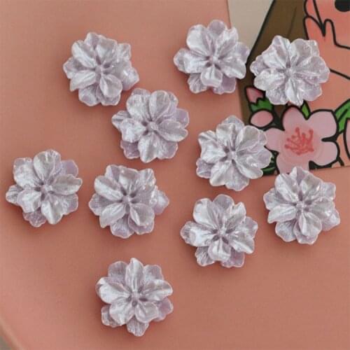 10 PCS 25mm Sweet Resin Flowers DIY Findings For Earrings Hair Accessories Jewelry Making