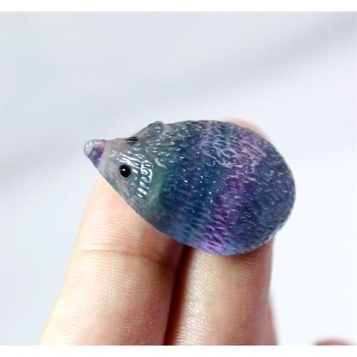 100% Natural Quartz Crystal Carved Fluorite Hedgehog Stone Healing Treatment Stone Home Table Decoration #BW