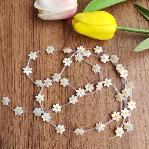 100Pcs/lot promotion Natural Mother Of Pearl Shell Beads Daisy Flower Shell Beads For Women Making DIY Necklace Bracelet Jewelry