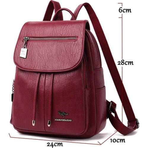 2021 Female Shoulder Bag Travel Ladies Bagpack School Bags for Girls Preppy High Quality Women Leather Backpacks
