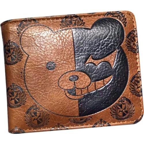 Anime Danganronpa Monokuma Wallet PU Leather Purse With Coin Pocket Card holder ID Window