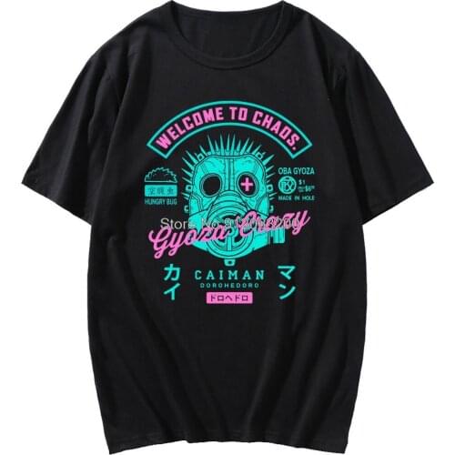 Anime Dorohedoro T-shrit 90s Welcome To Chaos Print Short Sleeve Tops Male Loose Fashion Tshirt Unisex Funny Creativity T Shirt