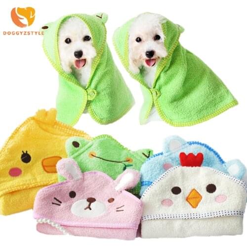 100% cotton cartoon animal bath towel washcloth for dogs towel pet pajamas bathrobes pet clothes products grooming