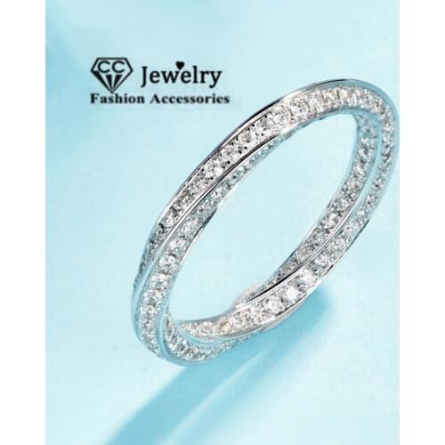 CC S925 Sterling Silver Ring For Women Bridal Accessories Simple Jewelry Engagement Proposal White Gold Rings Wedding CC708