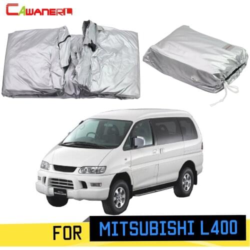 Cawanerl Full Car Cover Outdoor Sun Anti-UV Rain Snow Dust Protection MPV Cover Windproof For Mitsubishi L400 1994-2007