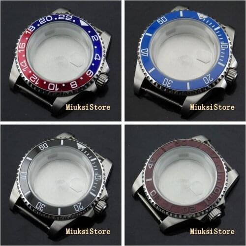 40mm sterile case sapphire glass ceramic bezel case fit NH35 NH36 ETA 2836 Mingzhu DG2813 3804 Miyota 8215 8205 821A movement