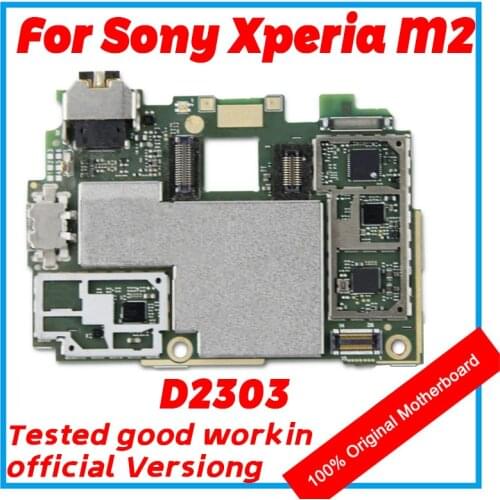 For Sony Xperia M2 D2302 D2303 D2305 Motherboard 100% Original Mainboard Android OS Logic board With All Chips IMEI SN