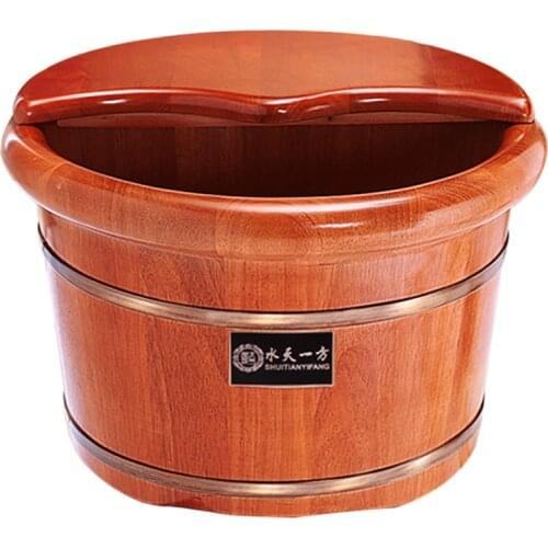 Oak Foot Bath Barrel Household Solid Wood Foot Bath Barrel Pedicure Basin Old Oak Handmade Thick Barrel Body Seamless Stitching