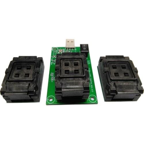 EMMC eMCP test socket 3 in 1 with USB+5pcs border limiters,BGA153/169/162/186/221,for test/smart phone data recovery 12x16mm