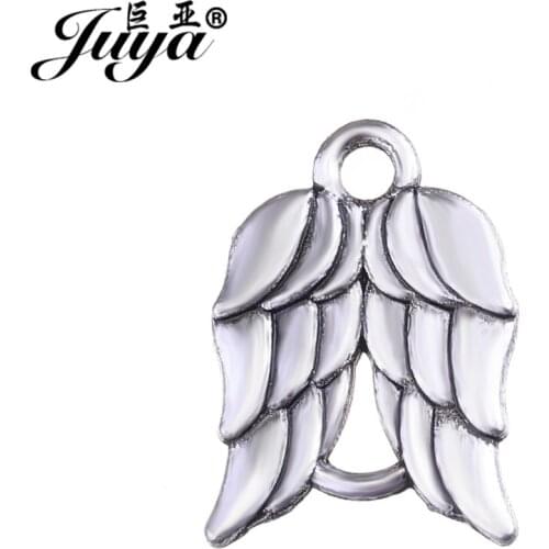 JUYA Cheap Metal Connector Suppliers 15x11mm 25pcs/lot Angel Wings Shape High Quality Alloy Jewelry Making Findings CR0082