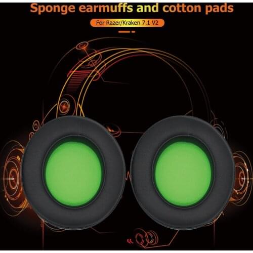 Gaming Headset Ear Pads Easily Carrying Lightweight Earphone Part for Razer Kraken 7.1 V2 Headphone Cushion Covers