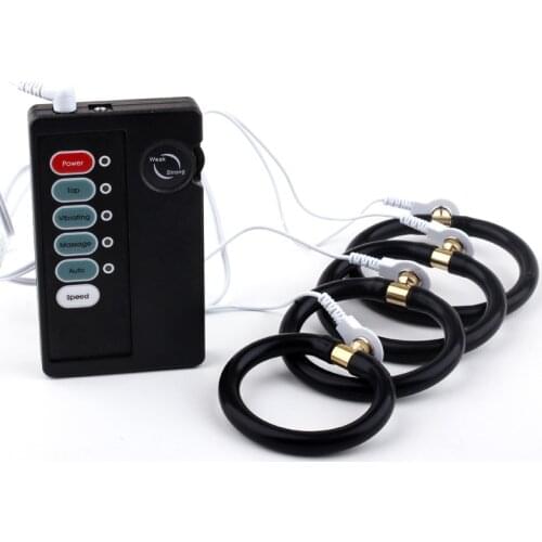 Pulse Electric Shock Cock Ring Male Chastity Device Masturbation Penis Rings Cockring Sex Toys For Men Sexual Pleasure Products