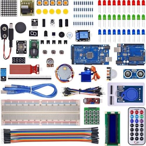 Kit for arduino R3 with mega 2560 / lcd1602 / hc-sr04 /dupont line in plastic box