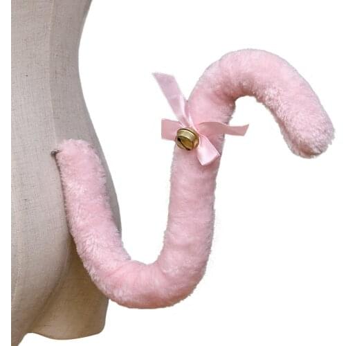 Creative Japanese Anime Fox Tail Cosplay Props Fox Ear Tail Plush Cat Wolf Ears Bell Fur Headband Halloween Party Girls Gift