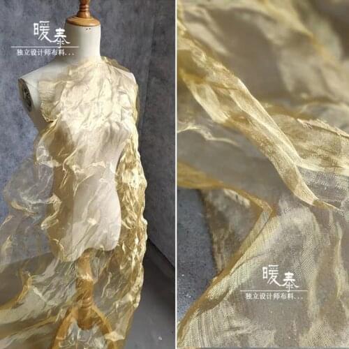 Metal Mesh Fabric Gold Steel Wire Arbitrary Fold DIY Background Props Crafts Cake Decor Clothes Modeling Contour Designer Fabric