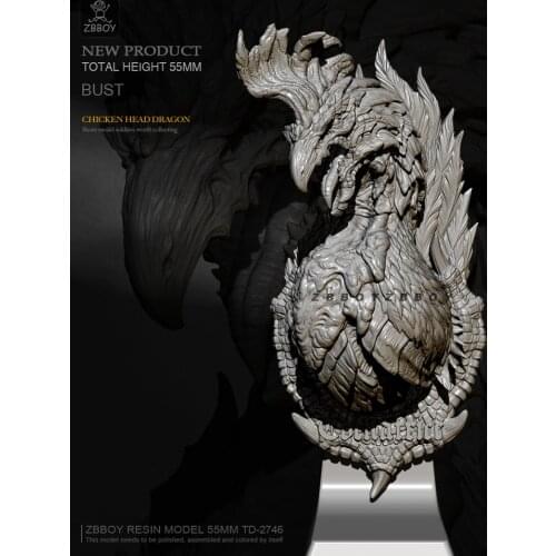 55mm Resin bust model kits figure colorless and self-assembled TD-2746