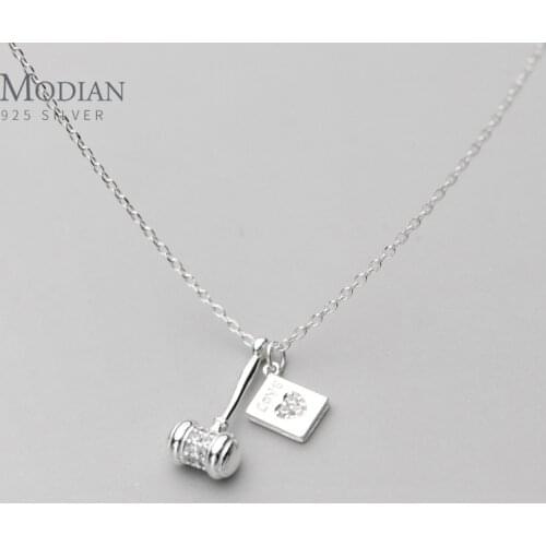 Modian Dazzling Clear CZ Mini Lovely Hammer Lettering Love Book Real 925 Sterling Silver Pendant Necklace for Women Fine Jewelry
