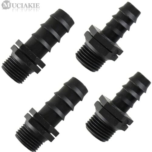 MUCIAKIE 10pcs 1/2''Male Thread to 16mm 20mm By-pass Connectors for PE Pipe Hose Garden Watering Irrigation Accessories