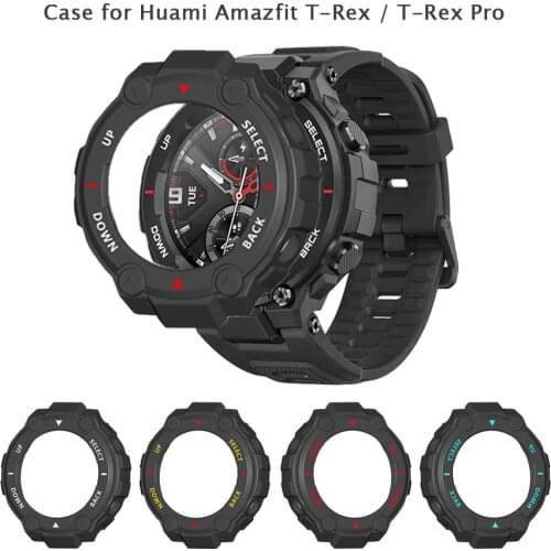 Soft TPU Case Cover for Amazfit T-Rex Pro Smart Watch Protective Shell Frame Protector for Xiaomi Huami Amazfit TRex Edge Bumper
