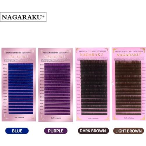 NAGARAKU Brown lashes 7~15mm High quality Mix mink eyelash extension,Faux False Eyelashes light brown color maquiagem cilios