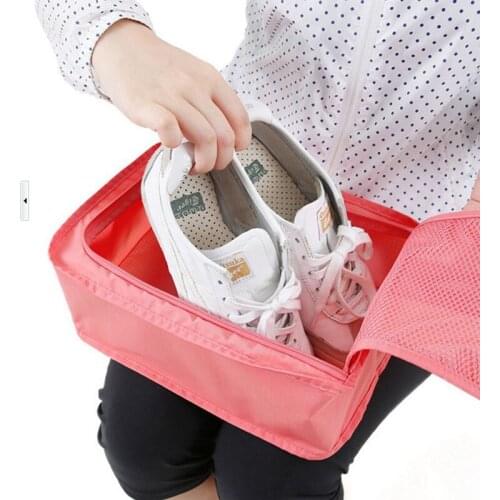 New Outdoor Travel Storage Bag Portable Portable Shoes Bag Waterproof Nylon Shoe Bag Zipper Portable Shoes Finishing Storage Bag