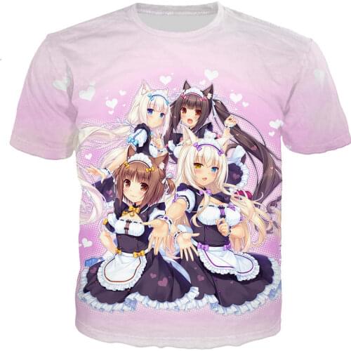 New Cool T Shirt Men/women Nekopara Chocola Vanilla 3D Printed T-shirts Short Sleeve Harajuku Style Tshirt Streetwear Tops Tee