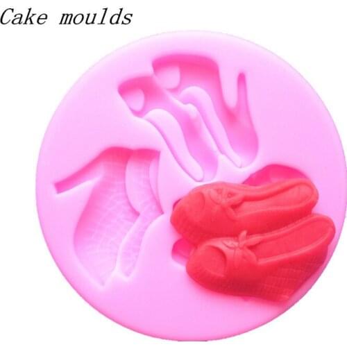Wholesale Silicone mold K260 Woman shoes shape Fondant cake mould Clay mold