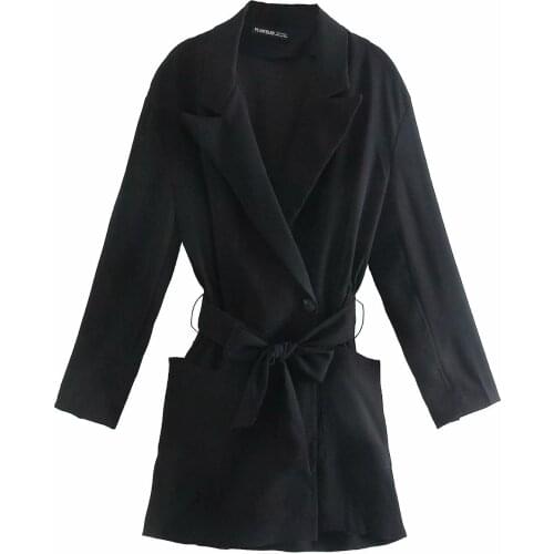 2021 Autumn New Style European And American Atyle Light Mature Suit Jacket Dress With Belt