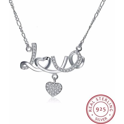 925 Sterling Silver Choker Necklace For Women Lover Heart Necklaces & Pendants With Stone Vintage Statement Jewellery