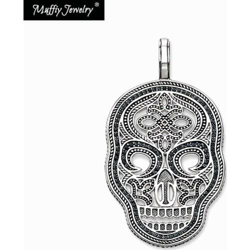Blackened Skull Mask Pendant,Europe Style Muffiy Rebel Good Jewelry For Men,2019 Gift In 925 Sterling Silver,Super Deals
