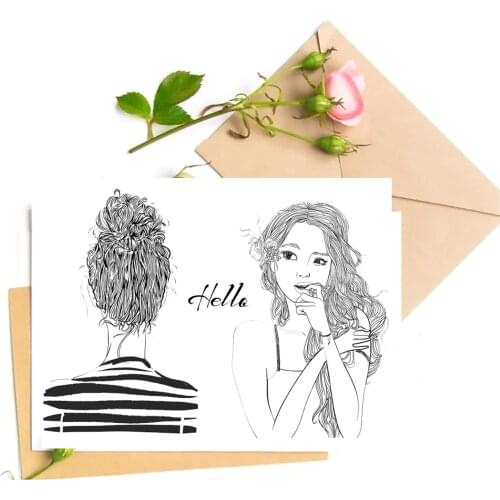 Hello / Girl Transparent Clear Stamps for DIY Scrapbooking/Card Making Fun Decoration Supplies