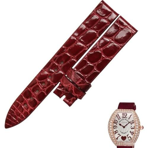 Wentula watchnbands for FM 5002MQZ alligator skin /crocodile grain leather strap