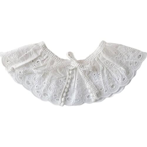 Baby Infants Shawl Hollow Out Lace Feeding Bibs Soft Cotton Collar Saliva Towel