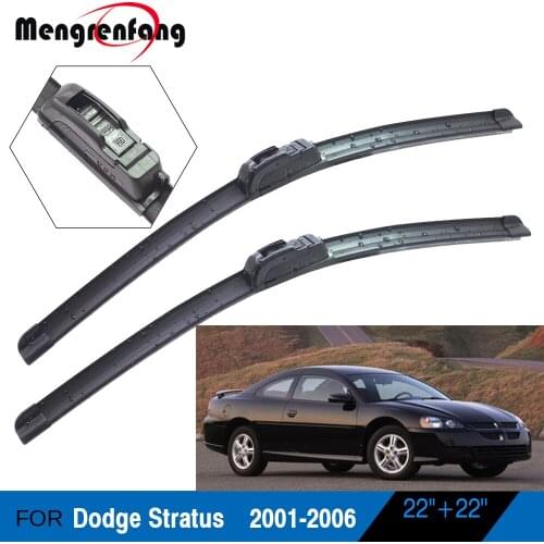For Dodge Stratus Car Front Windscreen Wiper Blades Soft Rubber Frameless Wiper 2001 2002 2003 2004 2005 2006