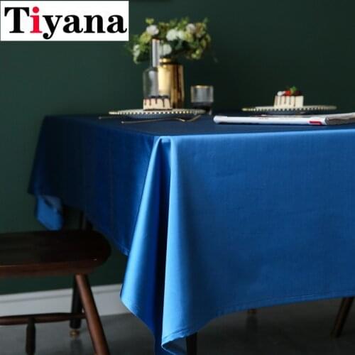 Blue Solid Color Satin Table Cloth Tablecloth Table Cover For Wedding Event Party Hotel Birthday Decoration JK273Z
