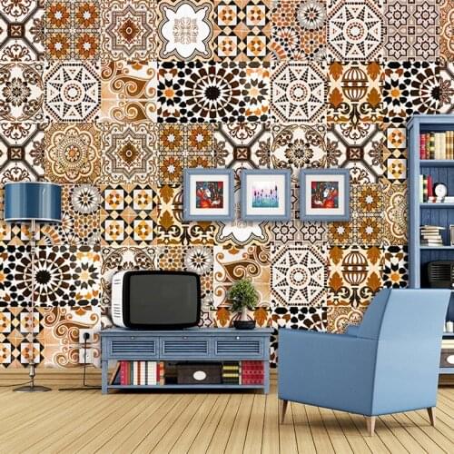 Modern Retro 3D Mosaic Pattern Papel Murals Wallpapers For Living Room TV Sofa Background Wall Cloth Waterproof 3d Wall Papers