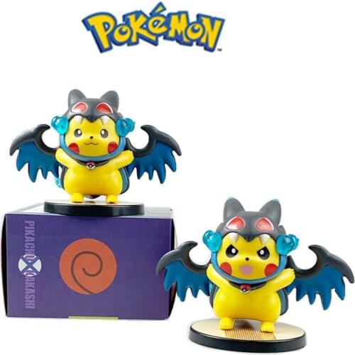 TAKARA TOMY Pokemon Pikachu Cos Charizard Anime 10-15CM Model Figure Car Decoration Birthday Toys Surprise Gift For Children