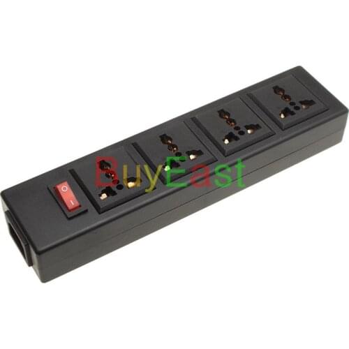 PDU strip 4 Ways power strip Outlet Universal socket extension with overload protector With LED Main Switch AC100~250V Max 13A