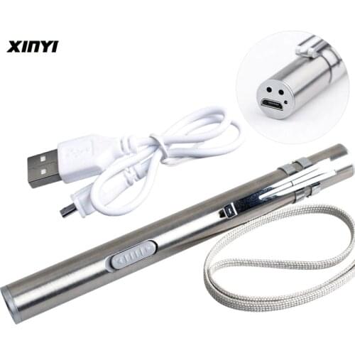 USB Rechargeable LED Flashlight High-quality Powerful Mini LED Torch XML Waterproof Design Pen Hanging With Metal Clip