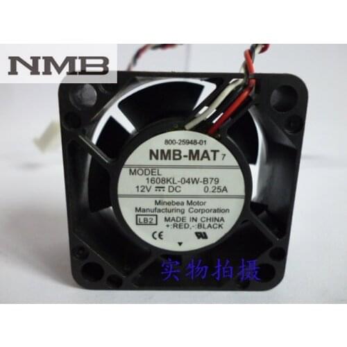 For NMB 1608KL-04W-B79 LB2 DC 12V 0.25A Server Cooling Fan Server Square Fan 3-wire 40x40x20mm