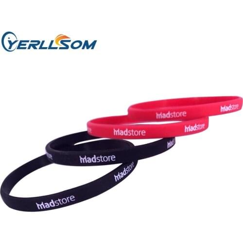 YERLLSOM 100pcs/Lot High Quality Wholesale Custom Bulk Cheap 6MM Silicone Wirstbands printed text for events YS19091701