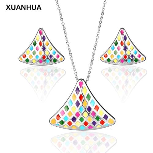 XUANHUA Stainless Steel Jewelry Sets For Women Multicolor Luxury Fashion Jewelry Indian Jewelry Set jewellery Accessories