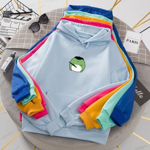 Women Harajuku Cute Cartoon Hoodies Sweatshirt Girl Leisure Oversized Thick Harajuku Streetwear Hoodie 90s Clothes Vintage Style