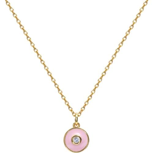 CANNER Real 925Sterling Silver Necklace For Women Gold Necklace Choker Jewelry Elegant Charm Wedding Pendant Jewelry Friendship