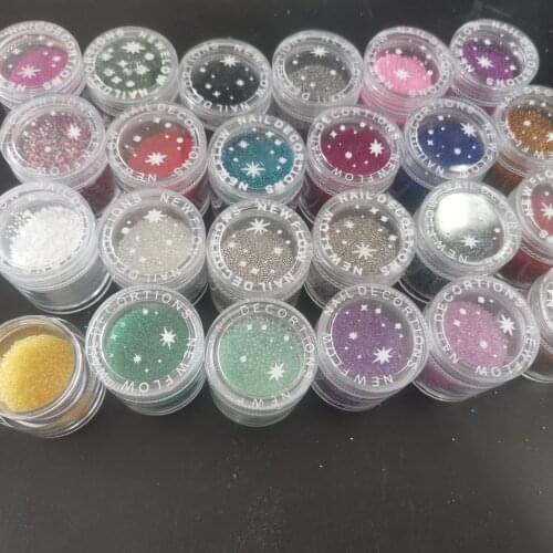 10ML/BOX Small Nail Caviar Beads Rhinestones ,0.6MM-0.8MM Mini NAIL ART Acrystal Tips Beads Stones#24Colors