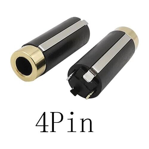 10Pcs Headphone 4 Pole 4pin 3.5mm Stereo Audio Female Jack Socket Connector Earphone Solder DIY Mini Connectors