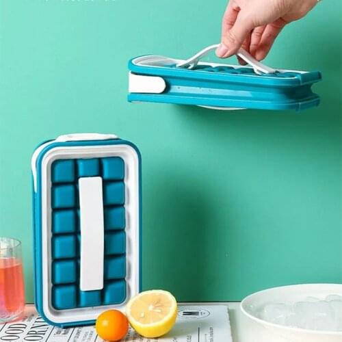 2 in 1 Portable Silicone Ice Ball Maker Tray Foldable Kettle Storage Ice Box Household Kitchen Frozen Beverage Ice Cube Bag Mold