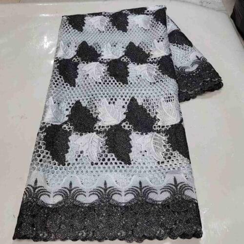 2019 Free Shipping African Guipure French Tulle Lace Fabrics With Stones Lace Materials 5yards For Wedding Party