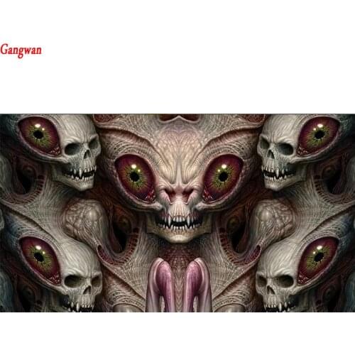 Big eyes the aliens Full Square Diamonds 5D Diy Diamond Painting Abstract Cross Stitch Wall Sticker Rhinestone Embroidery decor