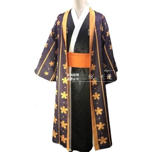 Customize Anime One Piece Wano Country Trafalgar Law Yukata Cosplay Costume Halloween Carnival Party Costumes for Women Men